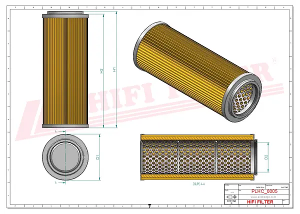 Rysunek wymiarowy Filtr hydrauliczny SH 57122