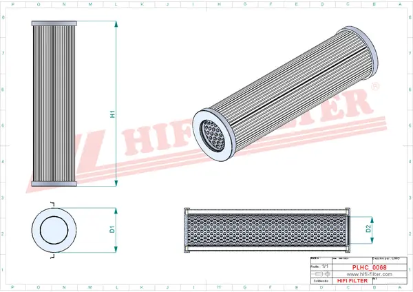 Rysunek wymiarowy Filtr hydrauliczny SH 57159