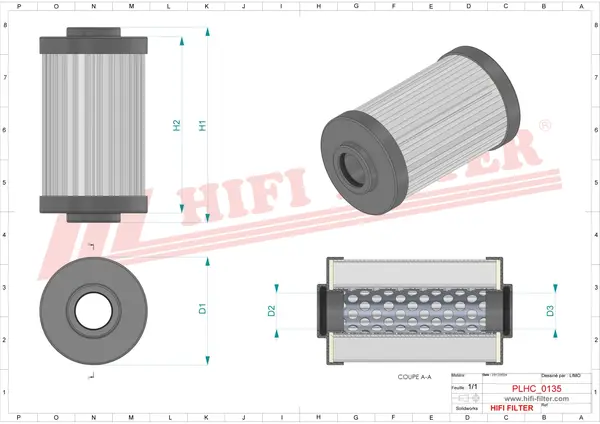 Rysunek wymiarowy Filtr hydrauliczny SH 57382