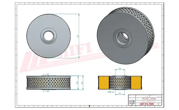 Rysunek wymiarowy Filtr hydrauliczny SH 59002