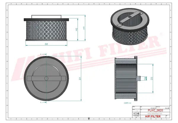 Rysunek wymiarowy Filtr hydrauliczny SH 59041