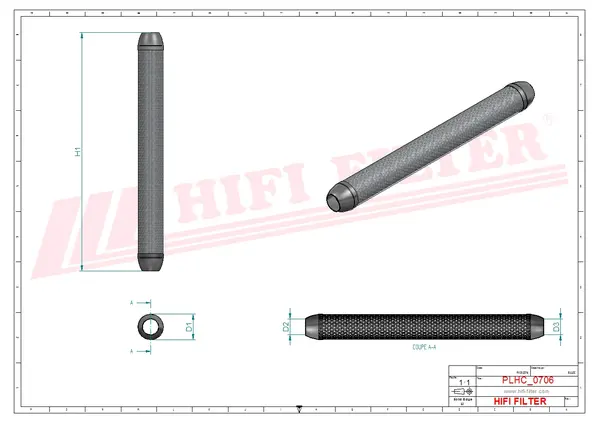 Rysunek wymiarowy Filtr hydrauliczny SH 59044