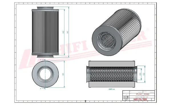 Rysunek wymiarowy Filtr hydrauliczny SH 59092