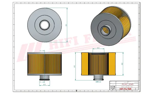 Rysunek wymiarowy Filtr hydrauliczny SH 59101