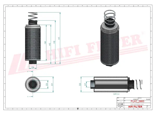 Rysunek wymiarowy Filtr hydrauliczny SH 59102