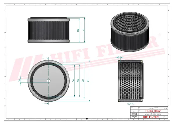 Rysunek wymiarowy Filtr hydrauliczny SH 59107
