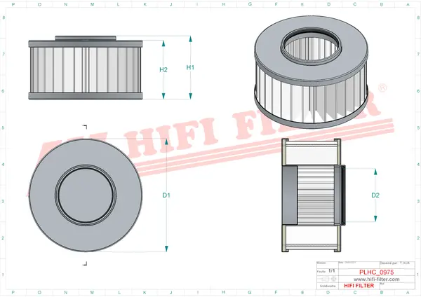Rysunek wymiarowy Filtr hydrauliczny SH 59109