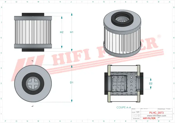 Rysunek wymiarowy Filtr hydrauliczny SH 59110