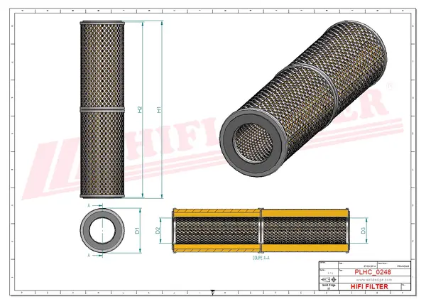 Rysunek wymiarowy Filtr hydrauliczny SH 59519