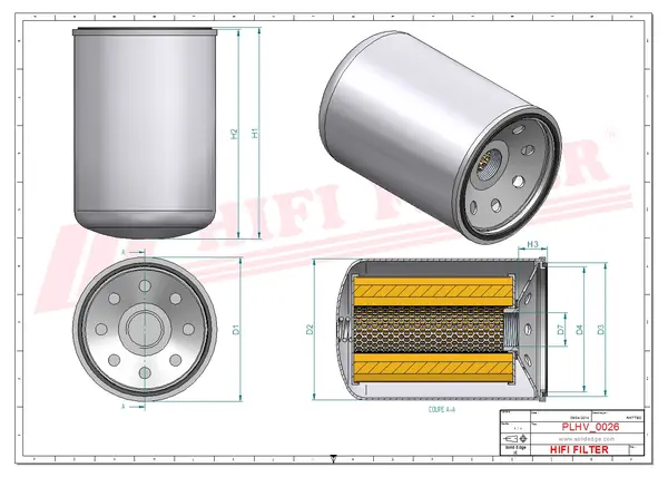 Rysunek wymiarowy Filtr hydrauliczny SH 60010