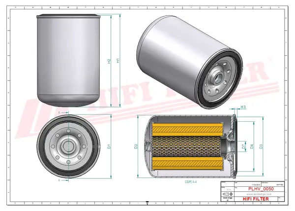 Rysunek wymiarowy Filtr hydrauliczny SH 60019