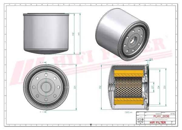 Rysunek wymiarowy Filtr hydrauliczny SH 60022