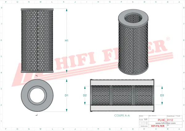Rysunek wymiarowy Filtr hydrauliczny SH 60026
