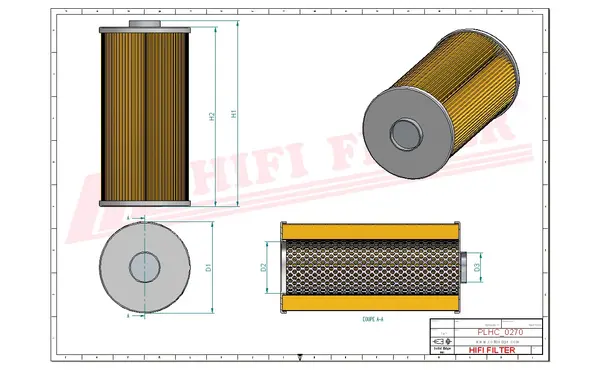 Rysunek wymiarowy Filtr hydrauliczny SH 60069