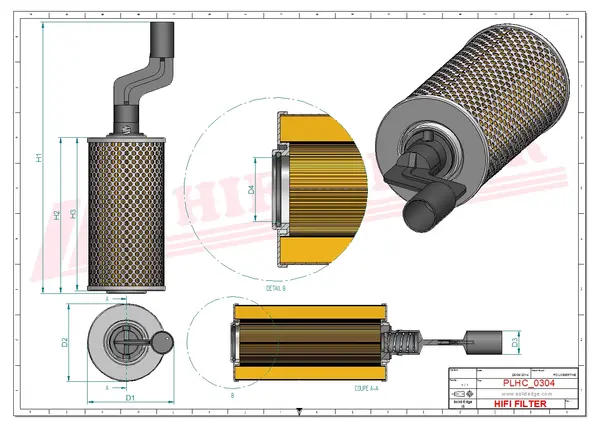 Rysunek wymiarowy Filtr hydrauliczny SH 60106