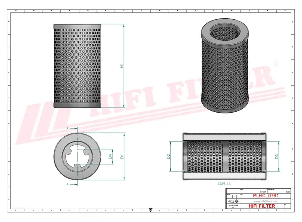 Rysunek wymiarowy Filtr hydrauliczny SH 60115