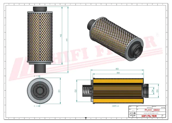 Rysunek wymiarowy Filtr hydrauliczny SH 60119
