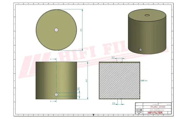 Rysunek wymiarowy Filtr hydrauliczny SH 60123