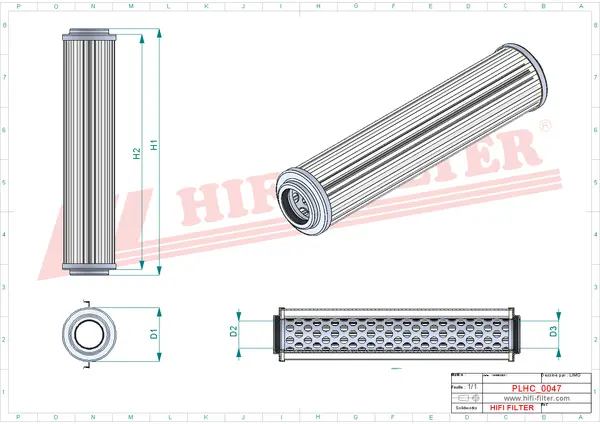 Rysunek wymiarowy Filtr hydrauliczny SH 60149