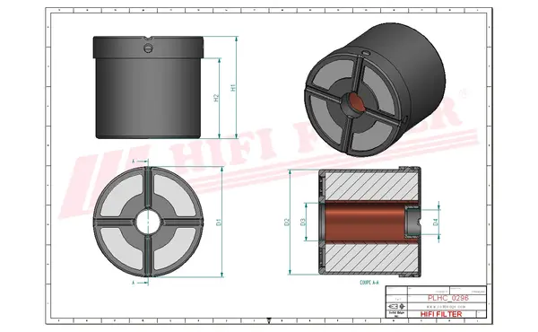 Rysunek wymiarowy Filtr hydrauliczny SH 60180