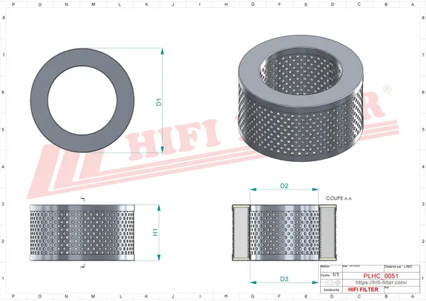 Rysunek wymiarowy Filtr hydrauliczny SH 60183