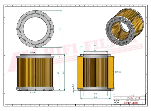Rysunek wymiarowy Filtr hydrauliczny SH 60186