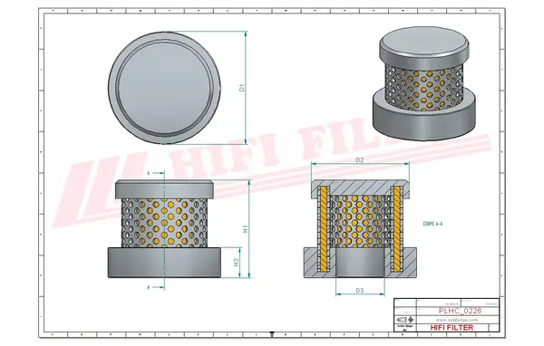 Rysunek wymiarowy Filtr hydrauliczny SH 60196