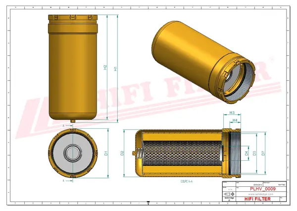 Rysunek wymiarowy Filtr hydrauliczny SH 60236