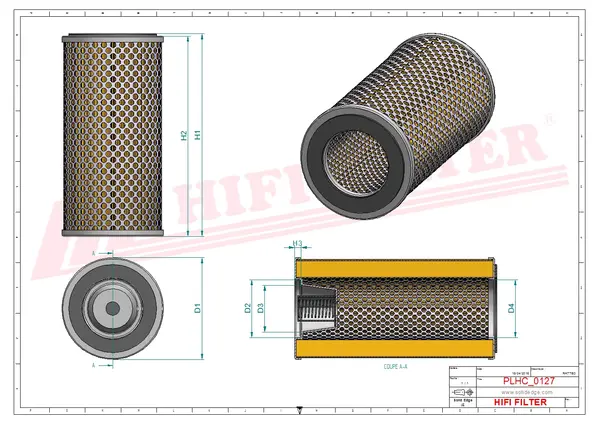 Rysunek wymiarowy Filtr hydrauliczny SH 60247