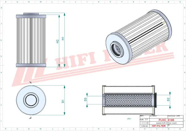 Rysunek wymiarowy Filtr hydrauliczny SH 60293