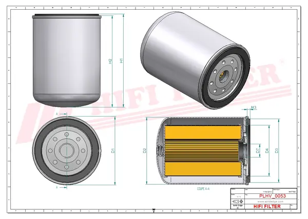 Rysunek wymiarowy Filtr hydrauliczny SH 60307