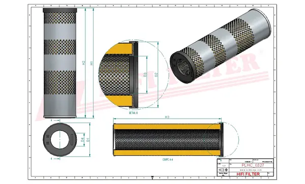 Rysunek wymiarowy Filtr hydrauliczny SH 60328