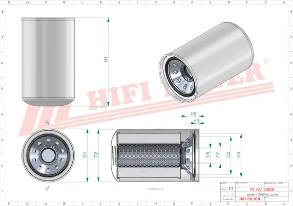 Rysunek wymiarowy Filtr hydrauliczny SH 60340