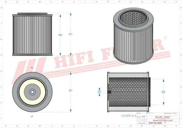 Rysunek wymiarowy Filtr hydrauliczny SH 60397