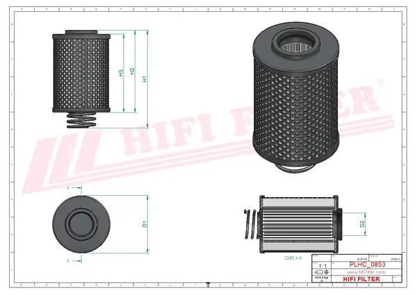 Rysunek wymiarowy Filtr hydrauliczny SH 60451