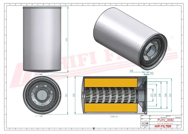 Rysunek wymiarowy Filtr hydrauliczny SH 60584