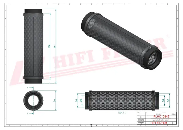 Rysunek wymiarowy Filtr hydrauliczny SH 60749