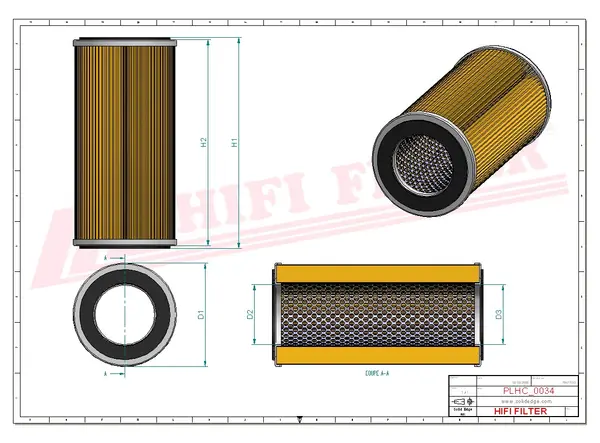 Rysunek wymiarowy Filtr hydrauliczny SH 60765 SP
