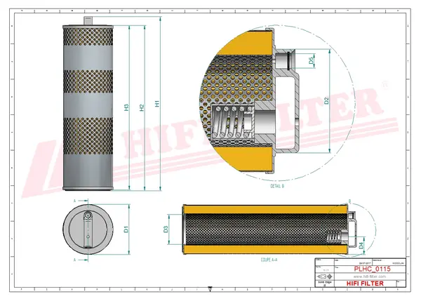 Rysunek wymiarowy Filtr hydrauliczny SH 60776