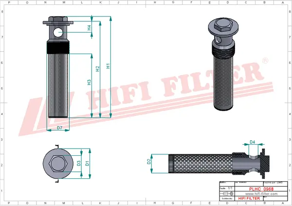 Rysunek wymiarowy Filtr hydrauliczny SH 60842