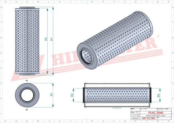 Rysunek wymiarowy Filtr hydrauliczny SH 60846