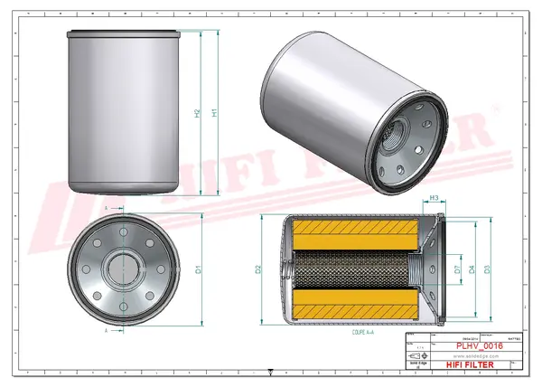 Rysunek wymiarowy Filtr hydrauliczny SH 60926