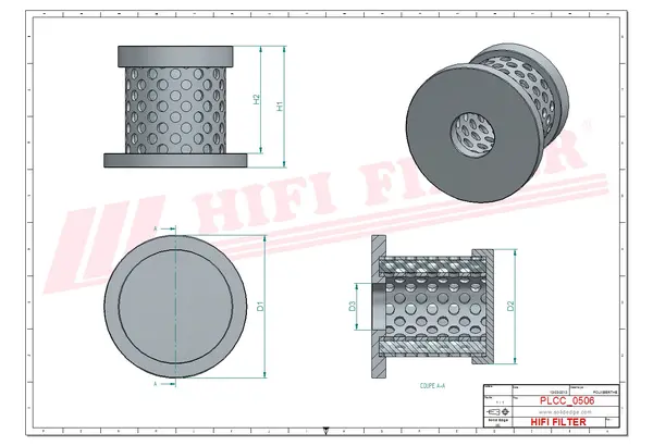 Rysunek wymiarowy Filtr hydrauliczny SH 61003