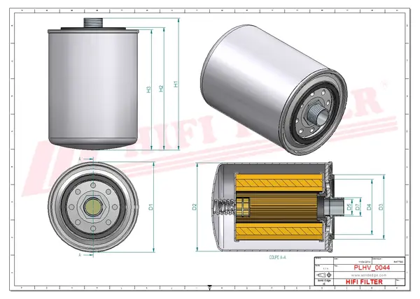Rysunek wymiarowy Filtr hydrauliczny SH 62033