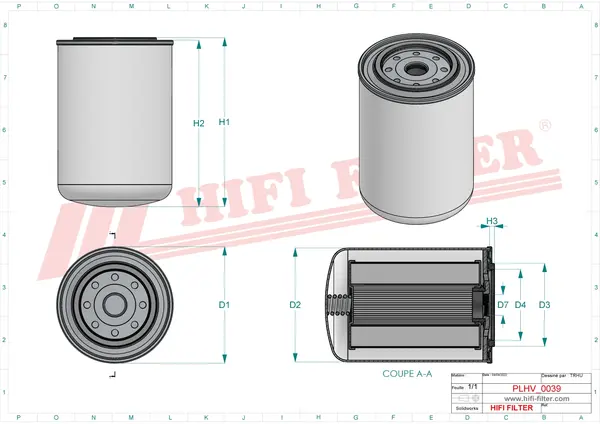 Rysunek wymiarowy Filtr hydrauliczny SH 62035