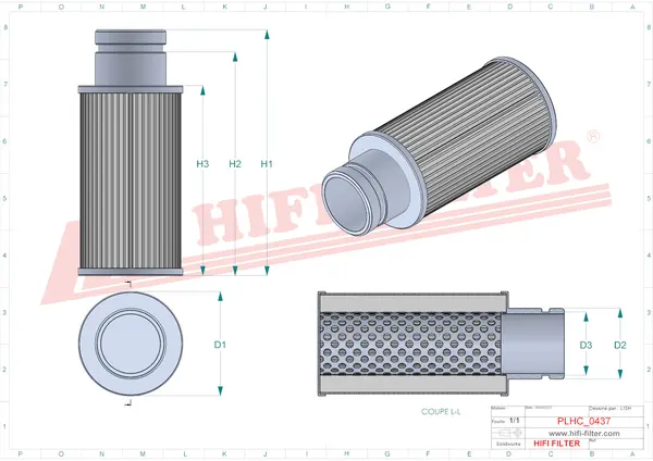 Rysunek wymiarowy Filtr hydrauliczny SH 62272