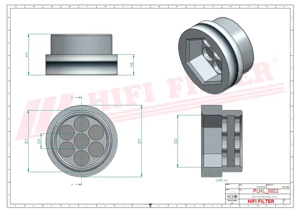 Rysunek wymiarowy Filtr hydrauliczny SH 62305