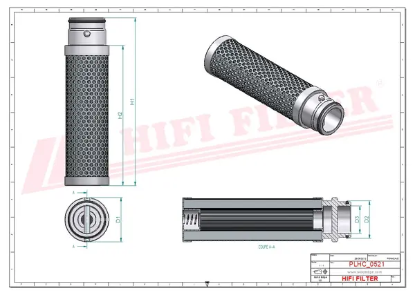 Rysunek wymiarowy Filtr hydrauliczny SH 62306