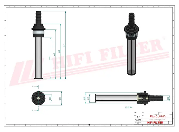 Rysunek wymiarowy Filtr hydrauliczny SH 62323