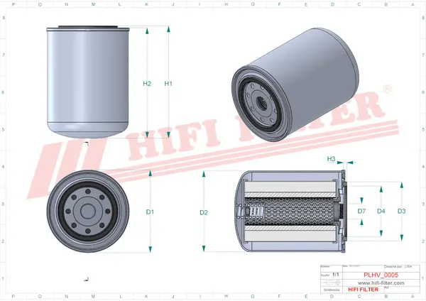 Rysunek wymiarowy Filtr hydrauliczny SH 62389